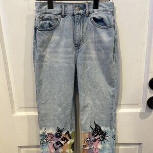 BDG Cowboy Jeans Sz 26 Urban Outfitters Graffiti 1997 Graphic Y2K Style Jeans